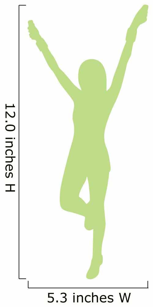 Cheer Silhouette Lime Green Wall Decal