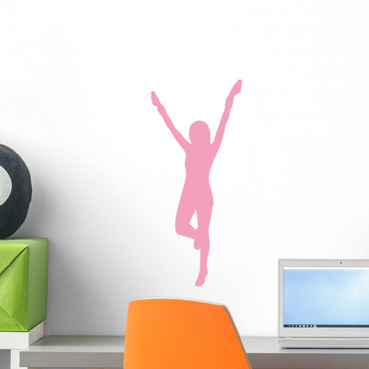 Cheer Silhouette Pink Wall Decal