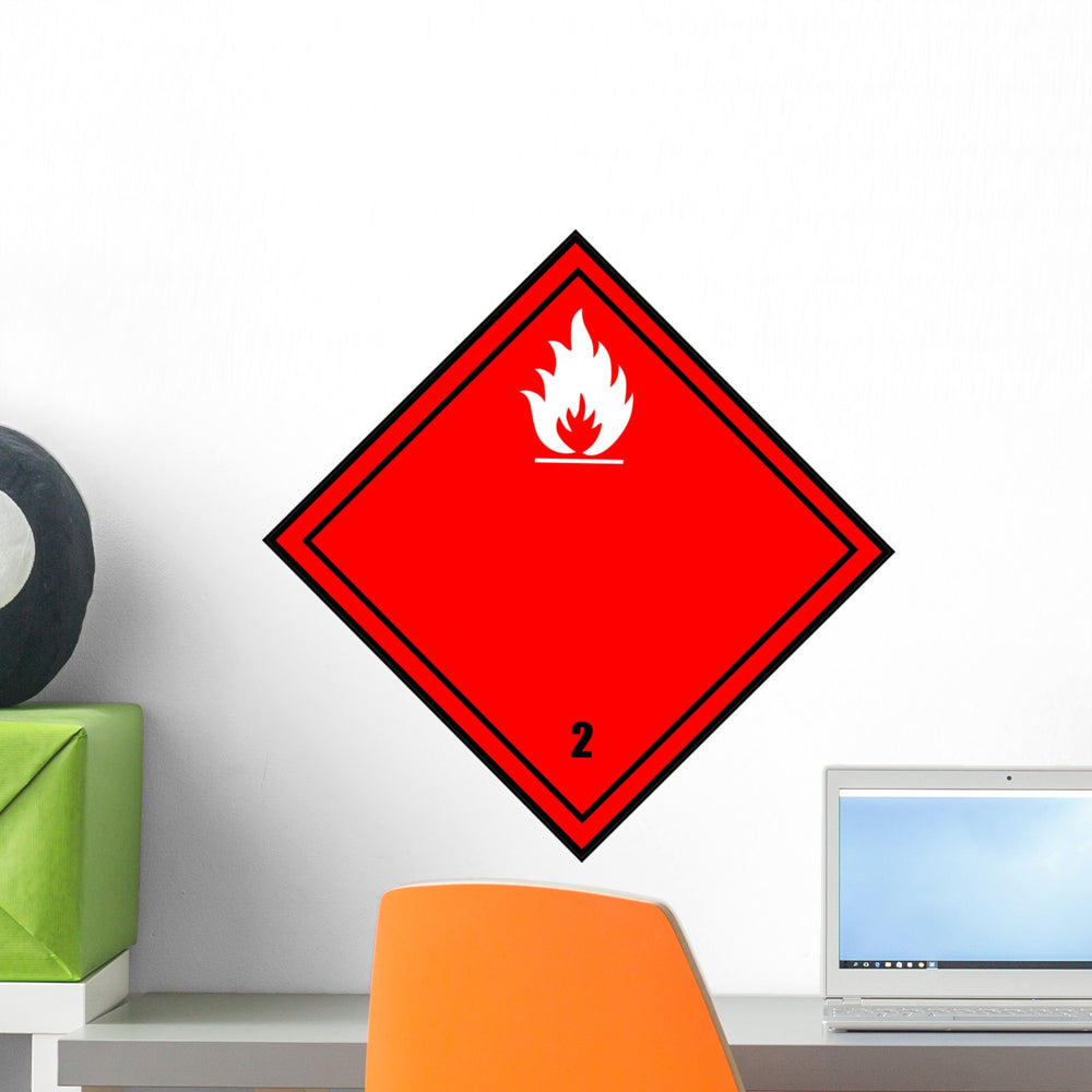 Chemical Sign Flammable Red Wall Decal - WallMonkeys.com – Wallmonkeys, image size:1000x1000