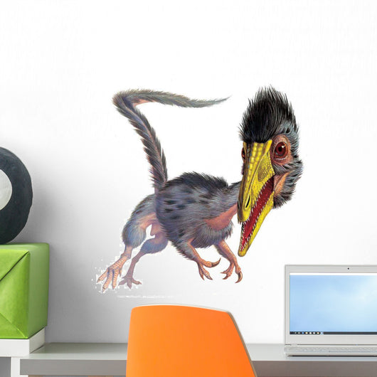 Compsognathus tilts her head. Wall Decal