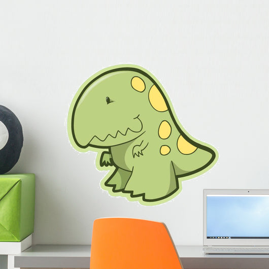 Chunky Green T-rex Dinosaur Wall Decal