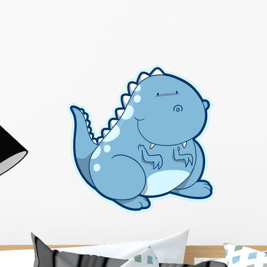 Chubby Blue Tyrannosaurus Dinosaur Wall Decal