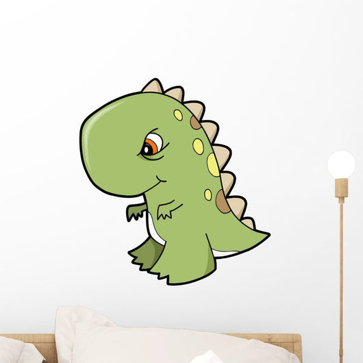 Green Angry T-rex Dino Wall Decal