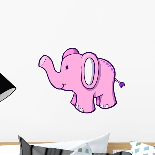 Cute Baby Pink Elephant Wall Decal
