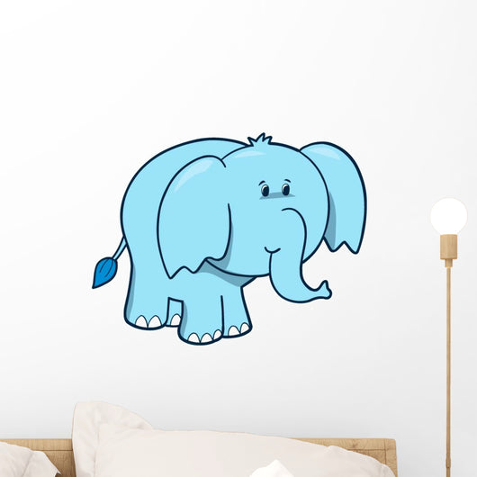 Cute Blue Baby Elephant Wall Decal