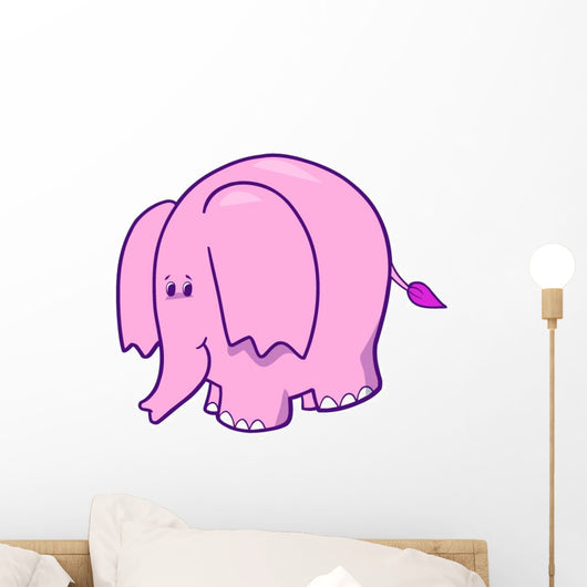 Little Pink Baby Elephant Wall Decal