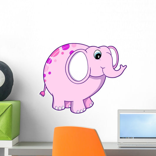 Cute Little Pink Elephant Wall Decal