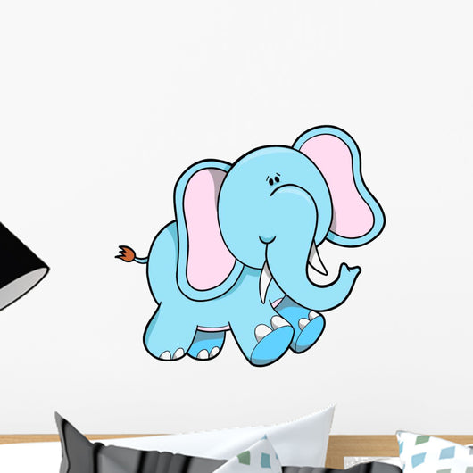 Cute Little Blue Elephant Wall Decal