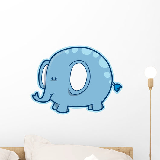 Cute Little Blue Elephant Wall Decal