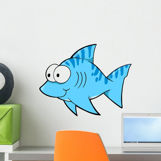 Little Blue Striped Shark Wall Decal