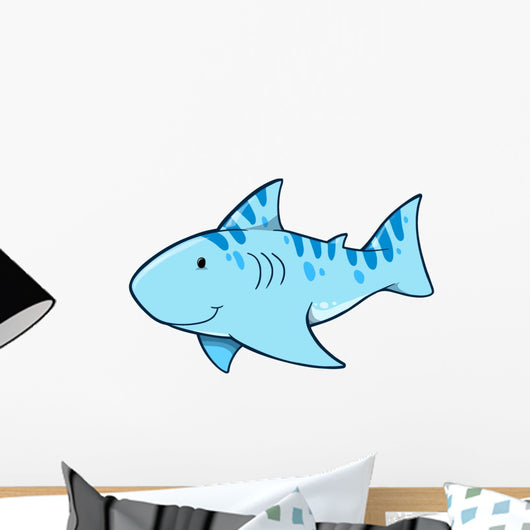 Cute Striped Baby Shark Wall Decal