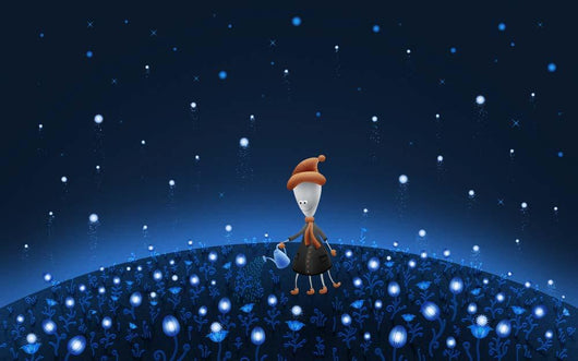 Illustration Martian Watering Starfield Wall Decal