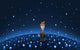 Illustration Martian Watering Starfield Wall Decal