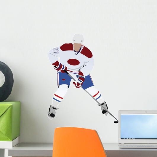 Hockey Defensive Player Silhouette Wall Decal