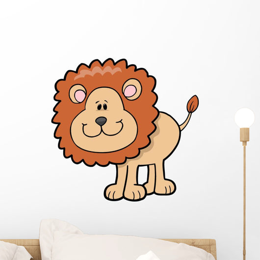 Excited Little Baby Lion Wall Decal