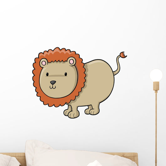 Cute Fat Little Lion Wall Decal