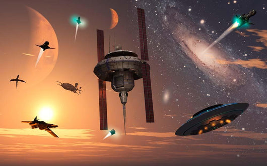 Spaceships Used Different Alien Wall Decal