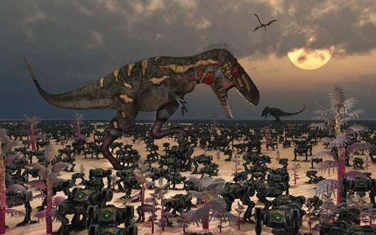 Pair Nanotyrannus amongst Invasion Wall Decal