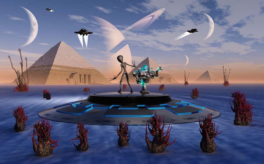 Alien Visits Site Three Wall Decal