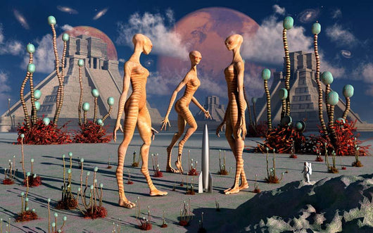 Group Alien Reptoid Beings Wall Decal