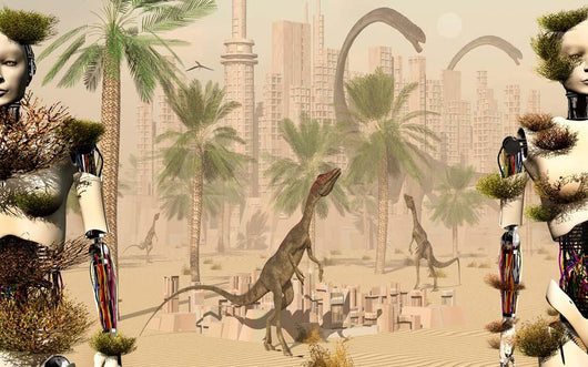Prehistoric City Now Void Wall Decal