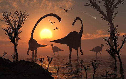 Omeisaurus and Duckbill Dinosaurs Wall Decal Design 1