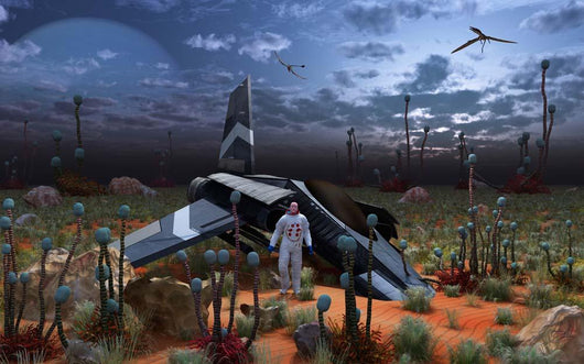 Astronaut Surveys Desert like Wall Decal