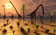 Herd Omeisaurus Dinosaurs Grazing Wall Decal