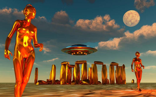 Alien Interdimensional Beings Recharge Wall Decal Design 3