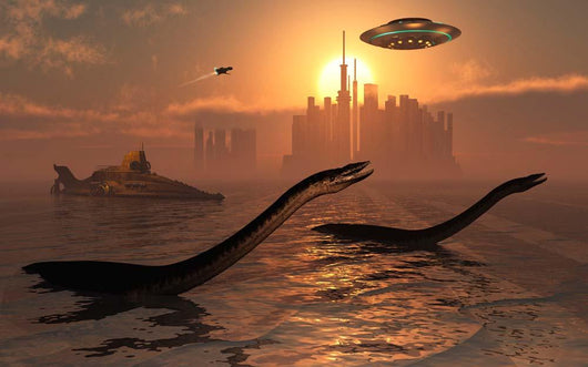 Plesiosaurs Co-existing alongside Ancient Wall Decal