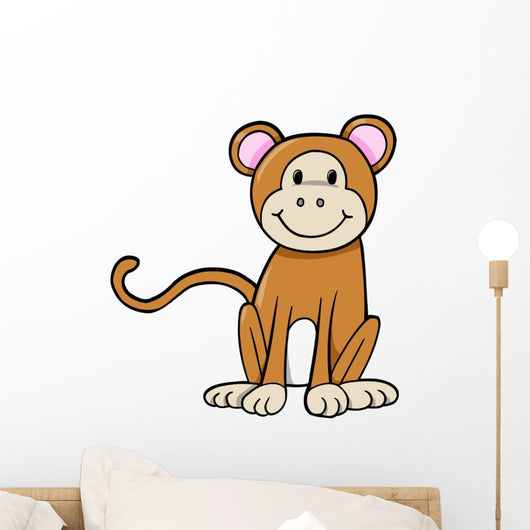 Friendly Little Baby Monkey Wall Decal