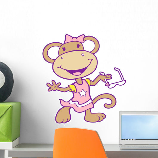 Fashionista Monkey Girl Wall Decal