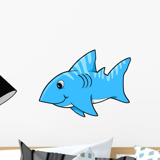 Bright Blue Baby Shark Wall Decal