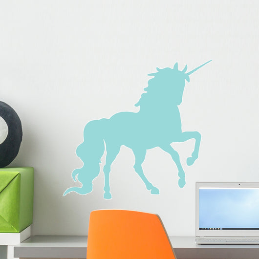Unicorn Silhouettes Light Blue Wall Decal