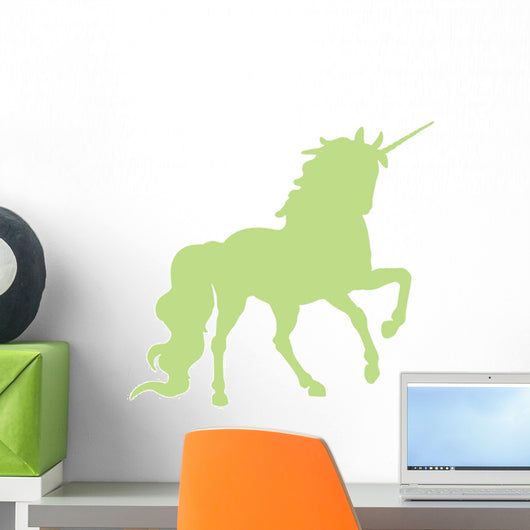 Unicorn Silhouettes Lime Green Wall Decal