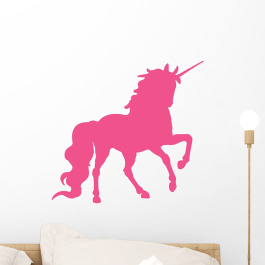 Hot Pink Prancing Unicorn Wall Decal