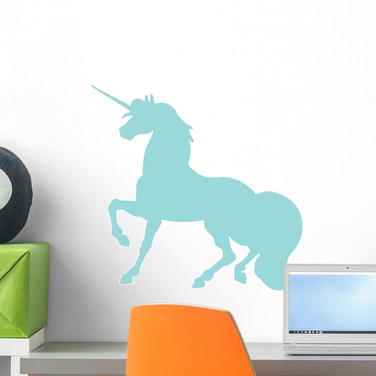 Unicorn Silhouettes Light Blue Wall Decal