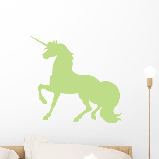 Fancy Unicorn Silhouette Green Wall Decal