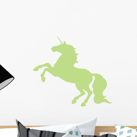 Rearing Unicorn Lime Green Wall Decal