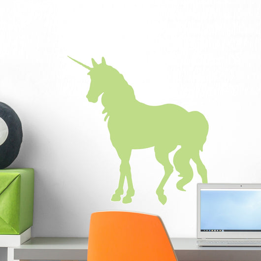 Elegant Green Unicorn Silhouette Wall Decal