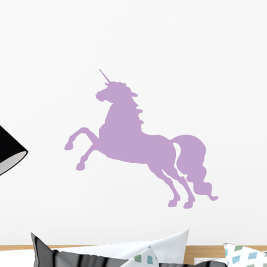 Purple Jumping Unicorn Silhouette Wall Decal