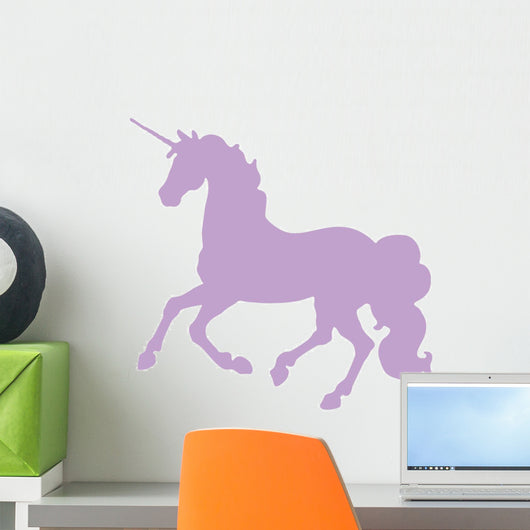 Purple Cantering Unicorn Silhouette Wall Decal
