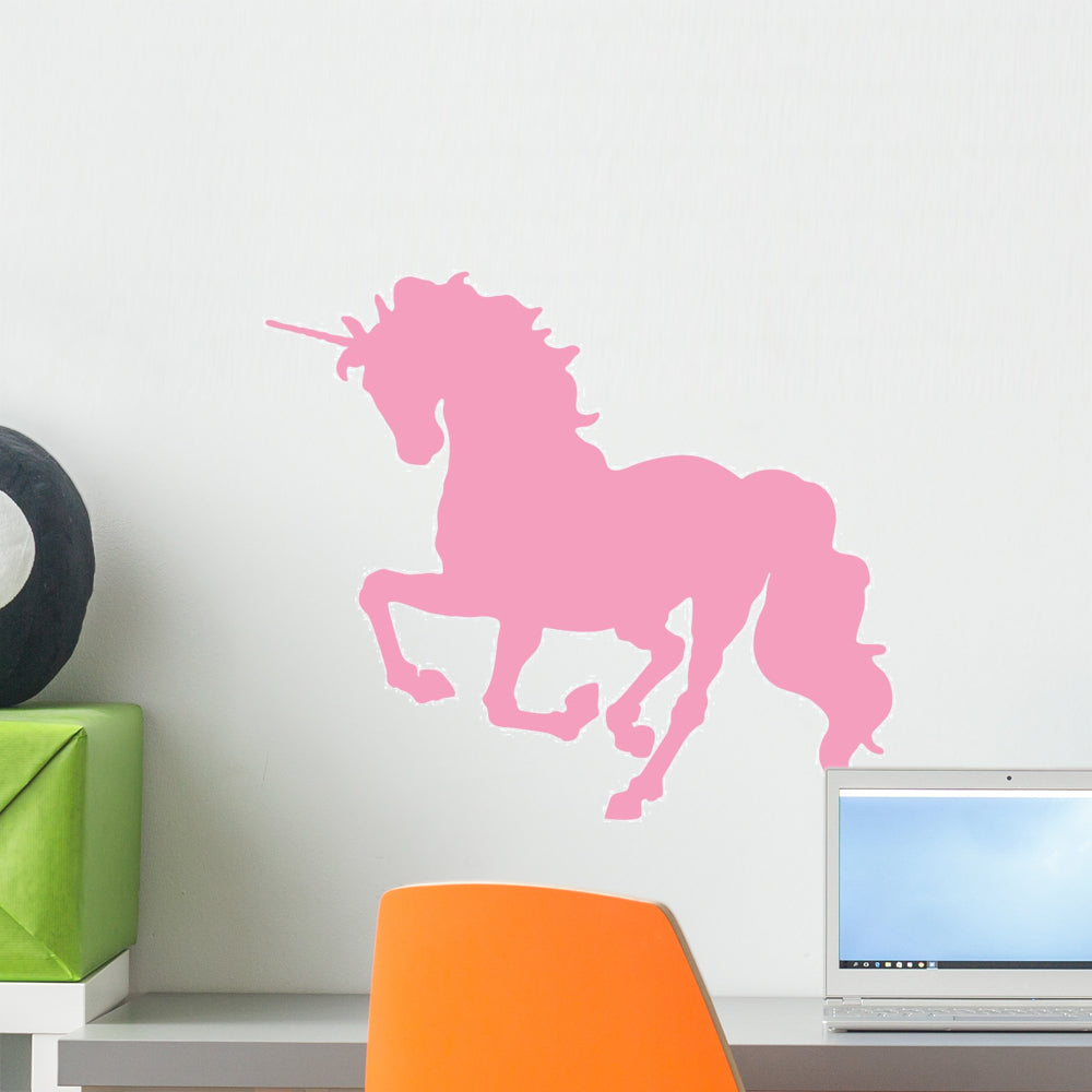 Beautiful Pink Unicorn Silhouette Wall Decal -  – Wallmonkeys