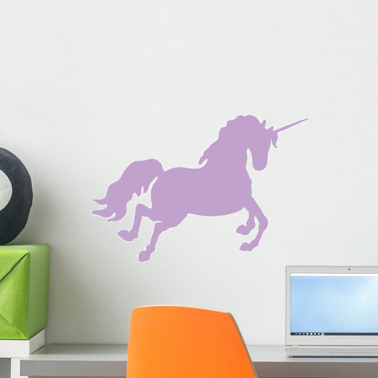 Jumping Purple Unicorn Silhouette Wall Decal