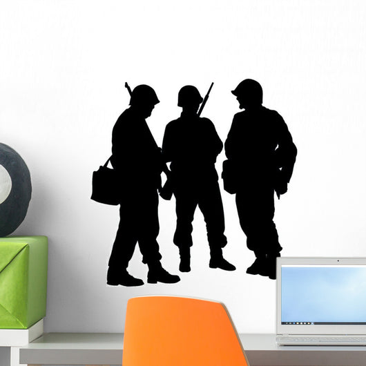 Military Soldiers Silhouette Wall Decal