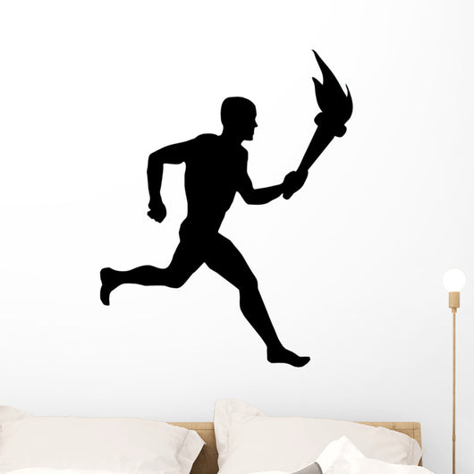 Athletic Runner Silhouette Wall Decal