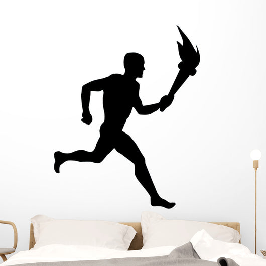 Athletic Runner Silhouette Wall Decal