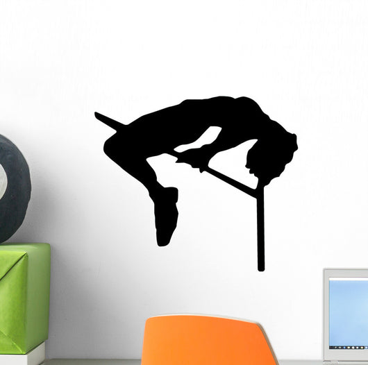 High Jump Track and Field Silhouette Wall Decal