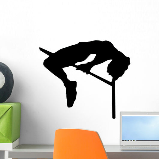 High Jump Track and Field Silhouette Wall Decal