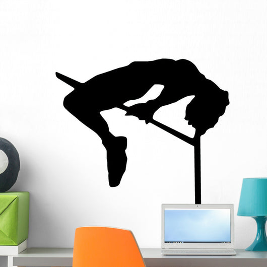 High Jump Track and Field Silhouette Wall Decal